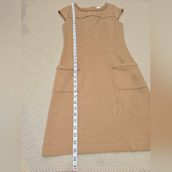 BODEN Women's Sheath Dress Light Brown Stretch Boat Neck Cap Sleeve Butt… - Picture 13 of 15